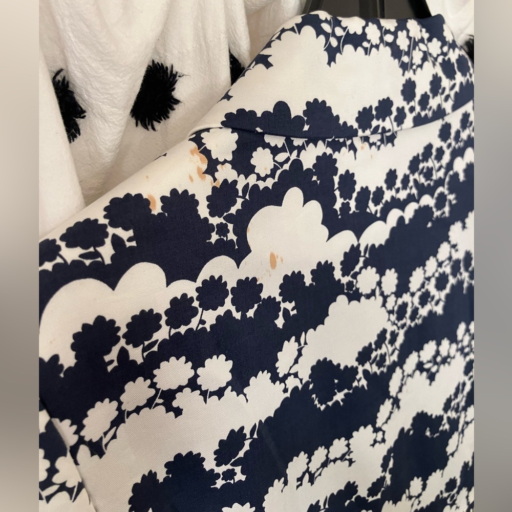 Charles Gray London Vintage NWT Doll Coat White/Navy floral pattern - Picture 9 of 13